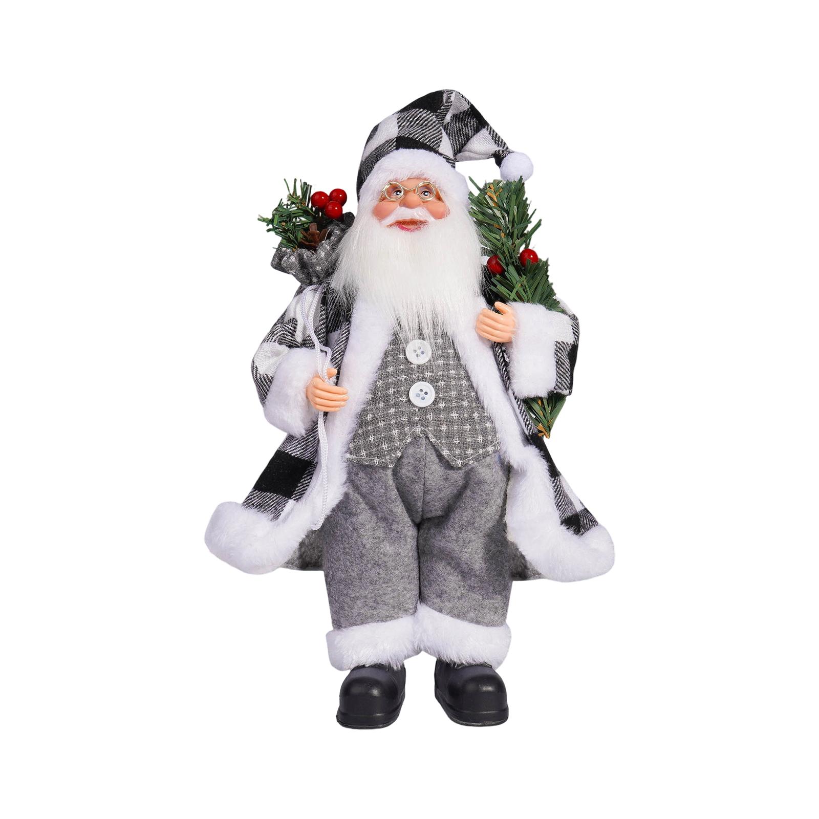 

12-inch Figurine, Standing Santa Doll, Window Display Decoration, Gift One Size