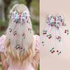 1 Valentine's Day Love Mesh Large Bow Hair Accessory, Girl's Heart Hair Clip Accessory, Versatile Daily, Exquisite and Elegant