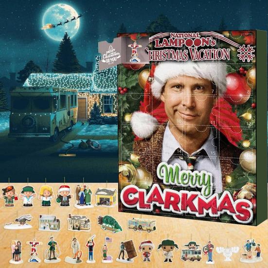 Calendario dell'Avvento di Natale 2024 Calendario del conto alla rovescia di Natale di 24 giorni Ciondolo con figure natalizie in acrilico per decorazioni natalizie per la casa