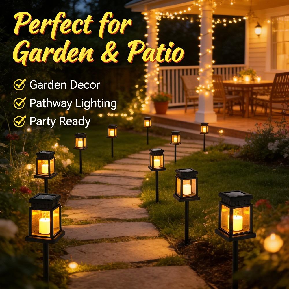 4/2/1PC Solar Palace Lantern Outdoor Hanging Waterproof LED Decoration Flashing Flameless Candle Light, Used for Christmas Party Decoration