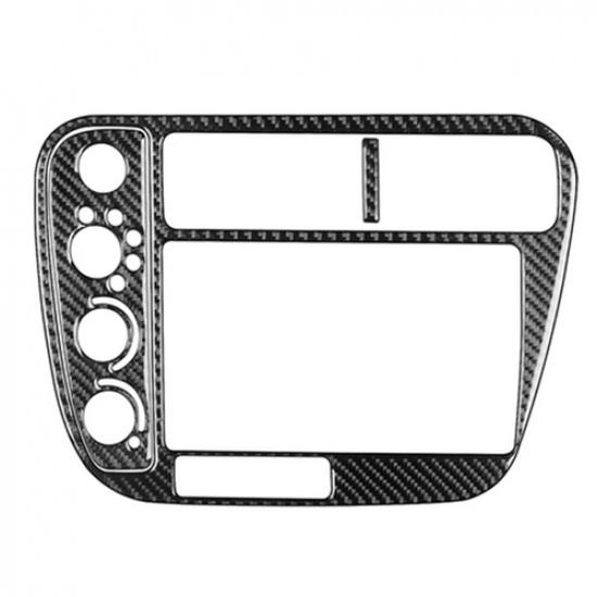 Carbon Fiber Center Console A/C Radio Panel Trim For Honda Civic 1996-2000