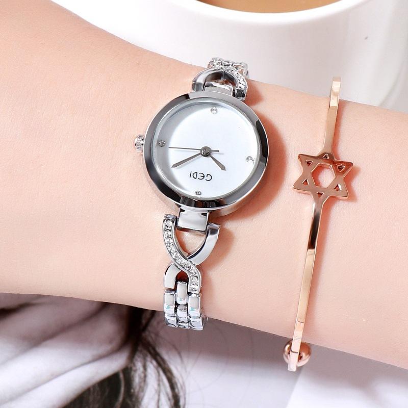 Korean Fashion Student Quartz Watch, Trendy Girlfriend Small Dial Women'S Watch, Exquisite Diamond-Encrusted Women'S Watch