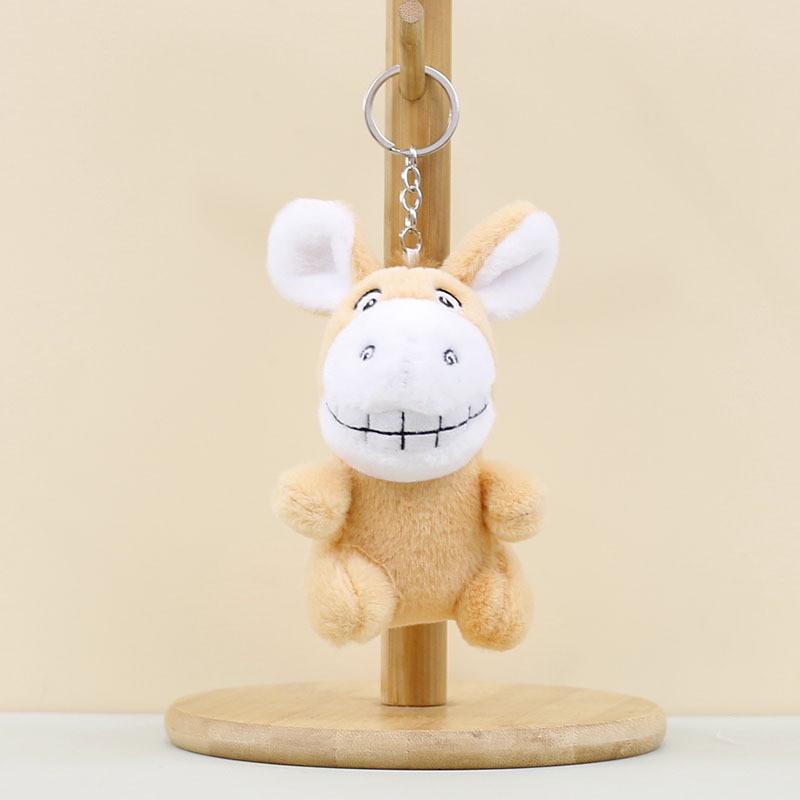 

Cute Donkey Keychain Plush Toy Ultra Soft Short Plush Stuffed Pendant Animal коричневый