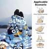 Bluey Print Flannel Blanket High Quality Warm Comfortable Cover for All Seasons Perfect for Gifts Home Decor