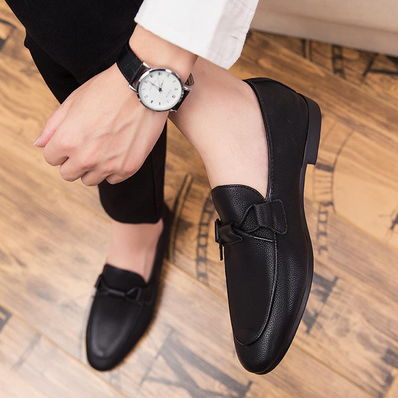 Hairstylist Small Leather Shoes British Size Casual Shoes Summer Breathable Lazy Beanie Shoes