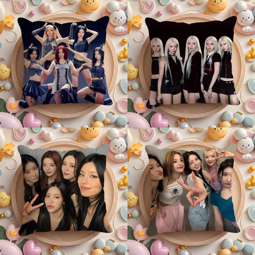 Korea I-ITZYS Band Cushion Cover Home & Car Multi-Scene Pillow Cover - Reversible, Soft & Durable for Daily Use