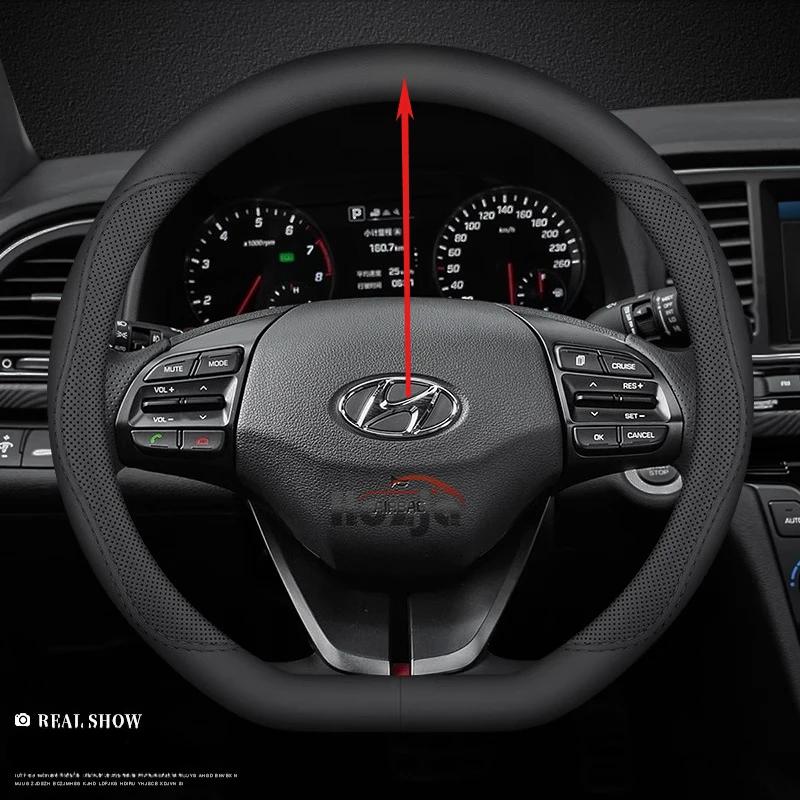 Auto Lederlenkradabdeckung für Hyundai i20 i30 Elantra KONA N Line 2013 - 2019 2020 2021 2022 2023 2024 2025 Zubehör