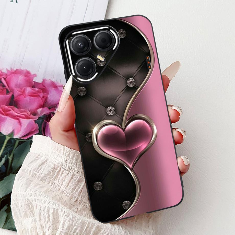 Black Silicone Cover For Tecno Pova 7 4G 5G / Pova 7 Pro Pova7 Ultra Neo Funda Cat Flower Dragon Design Bumper Soft Capa