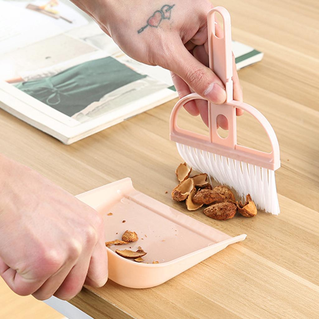 Handfeger und Kehrschaufel Set Effiziente Reinigung Kompakt Tragbar Besen Kehrschaufel Kombi für Schreibtisch