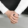 Cold Wind Square Black Gemstone Titanium Steel Ring Men's Niche High-end Sense Literary Temperament Ring