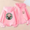 Anime Spy X Family Children Hoodie Tops Girl Boy Sweatshirt Kid Zipper Coat Casual Sweatshirts black autumn Clothes