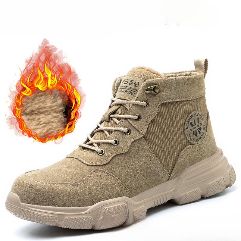 New Autumn and Winter Men's Warm Leather Boots Plus Velvet Thick Men's Non-slip High-top Martin Boots