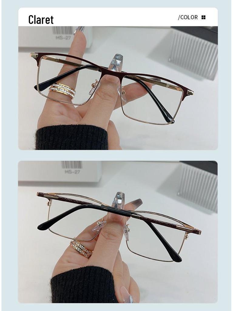 New Fashion Multifocal Business Glasses: Metal Frame, Anti-Blue Light, Optical Reading Frames