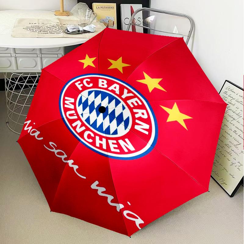 1PC Munich FC Crest Printed Umbrella Folding umbrella, automatic umbrella 8-Frame for Travel, camping Fan gifts Christmas Gifts