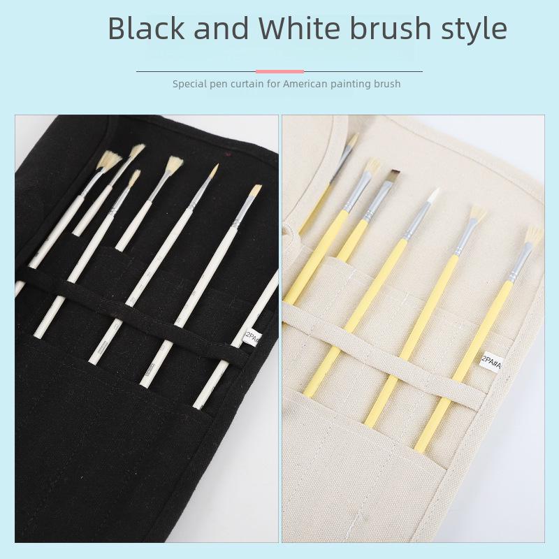 Painter's Canvas Brush and Pen Storage Bag for Gouache, Watercolor, and Oil Painting Supplies