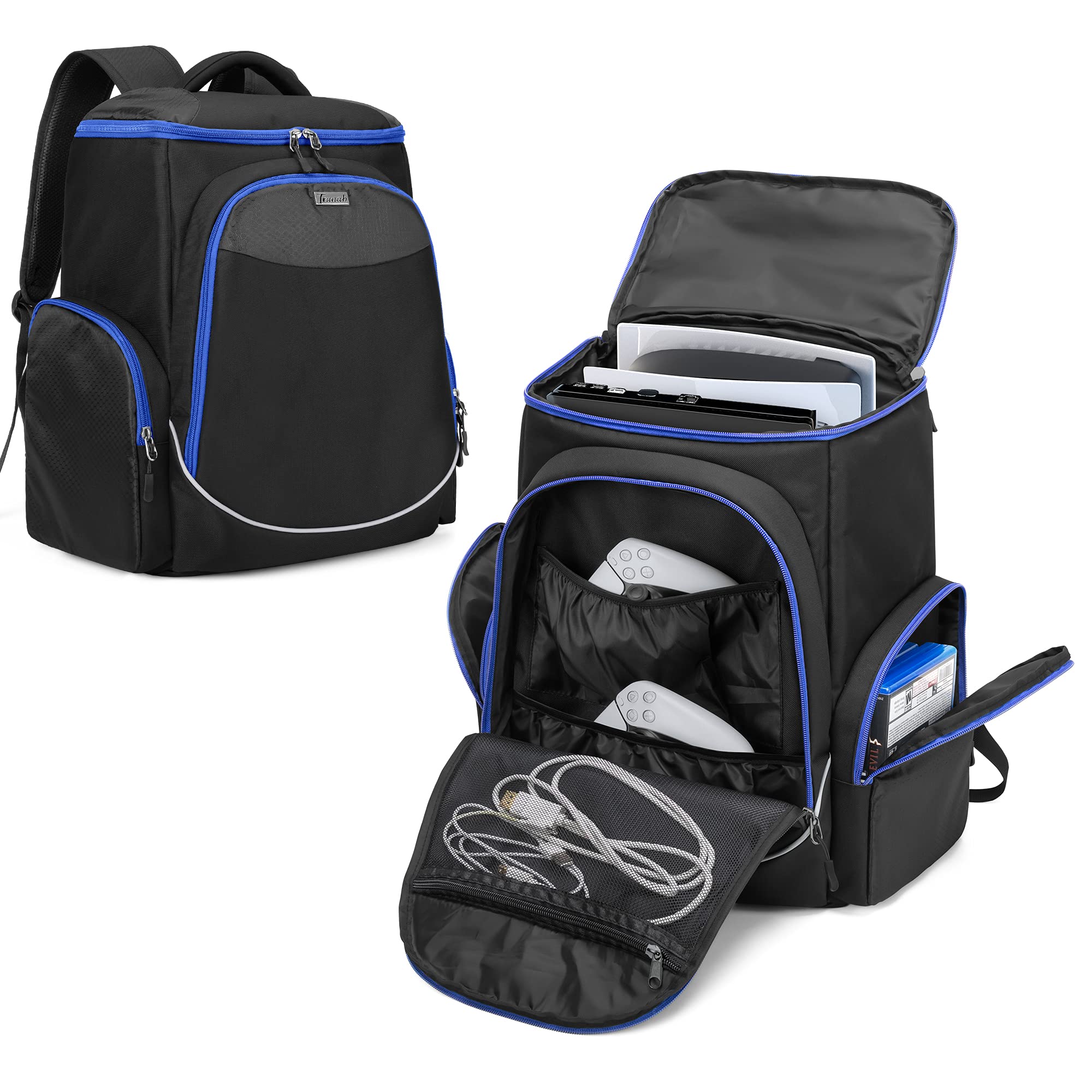 

PS5 Storage Bag Protective Case for One One S Backpack PS5 Carry Bag Portable Blue [Trunab] PS5/PS4/PS4 Pro/PS4 Slim/Xbox One/Xbox X/Xbox синій