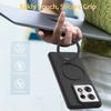 For Motorola Edge 50 Pro 5G Magnetic Case Rotating Ring Kickstand TPU + PC Back Cover