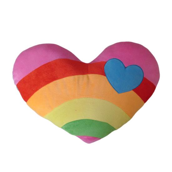 Poduszka tęczowe serce urocza drukowana serce miłości puszysta poduszka oparcia ornament bawełna PP wypchana poduszka na sofę dekoracja salonu prezenty urodzinowe