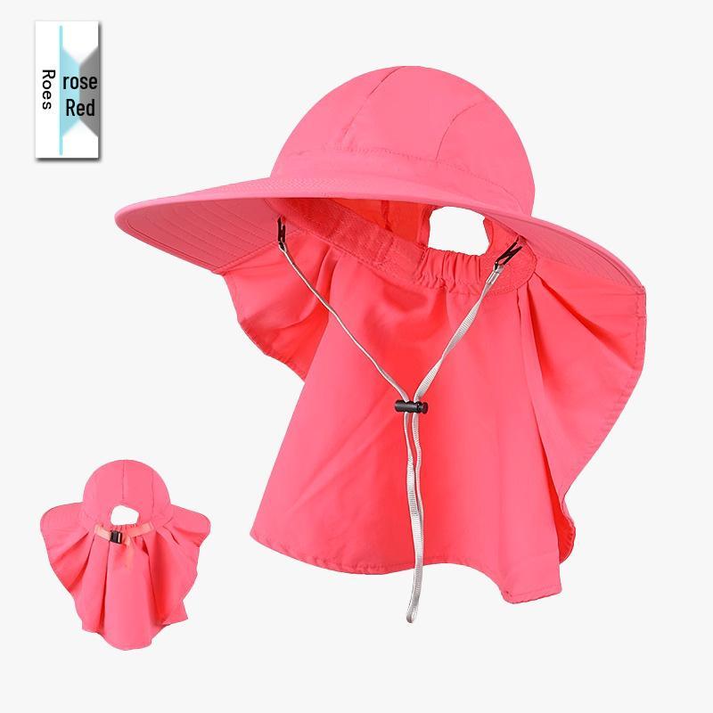 Versatile Summer Sun Hat with Large Brim and Shawl for Fishing, Mountaineering, and Sun Protection