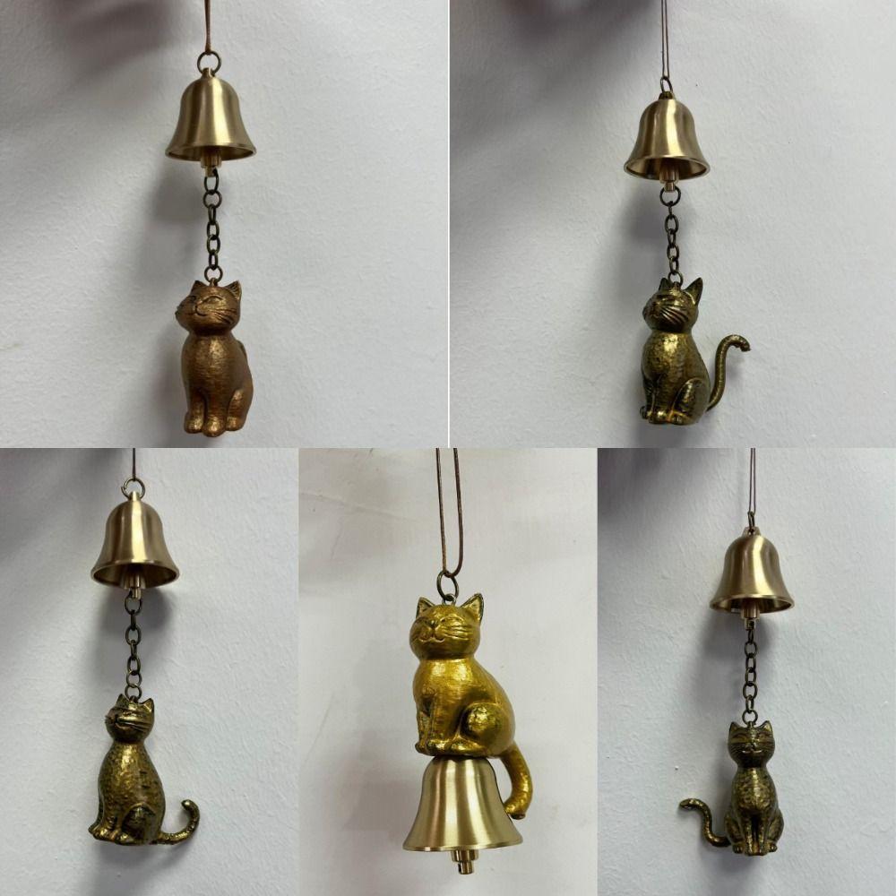 Creative Cat Wind Chime Retro Bell Decorations Unique Cat Garden Decor Yard Decor Porch Decorations Hanging Memorial Ornaments