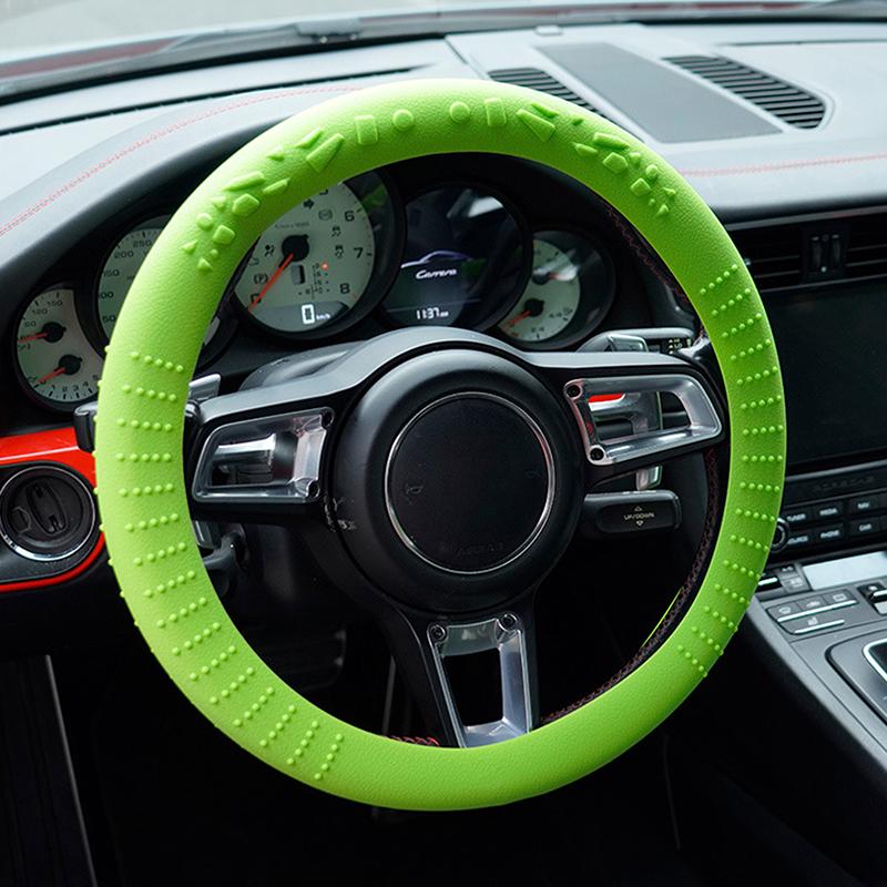 

Универсальный автомобильный нескользящий силиконовый чехол на руль эластичная текстура D-образные чехлы на руль аксессуары для украшения автомобиля