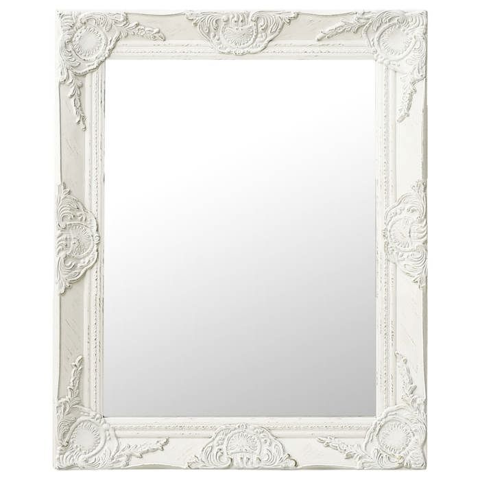 VidaXL Wall Mirror Baroque Style 50x60 Cm White 320316
