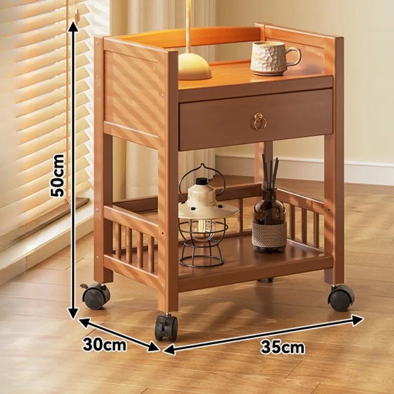 Floor Standing Storage Rack Movable Storage Rack Portable Handcart Snack Organizer Cabinet Hot Pot Shelf Kitchen Vegetable Racks
