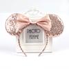 Cute Performance Party Headband Mickey Minnie Headband Mickey Bowknot DY Black Ear Headband Christmas Hair Accessories Champagne All
