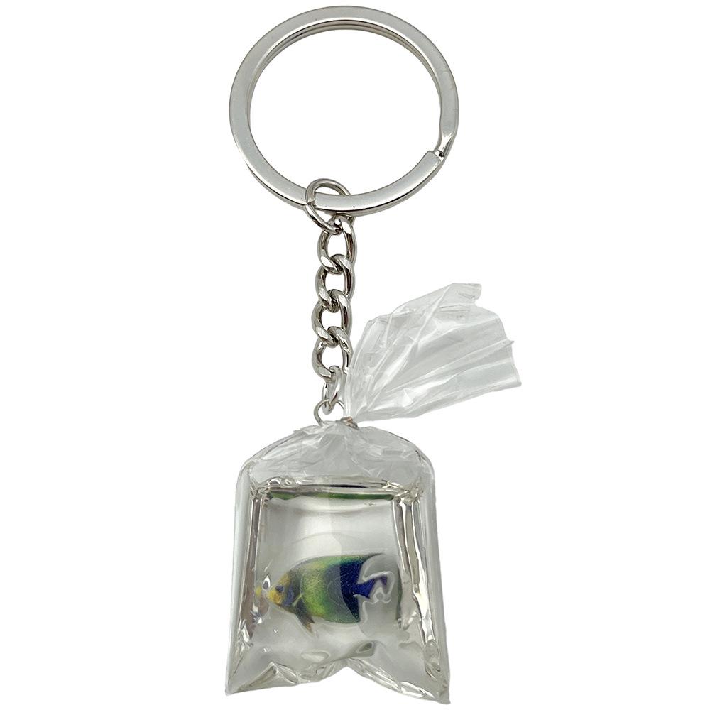 Tropical Fish Resin Keychain - 3D Transparent Goldfish Pendant Decoration