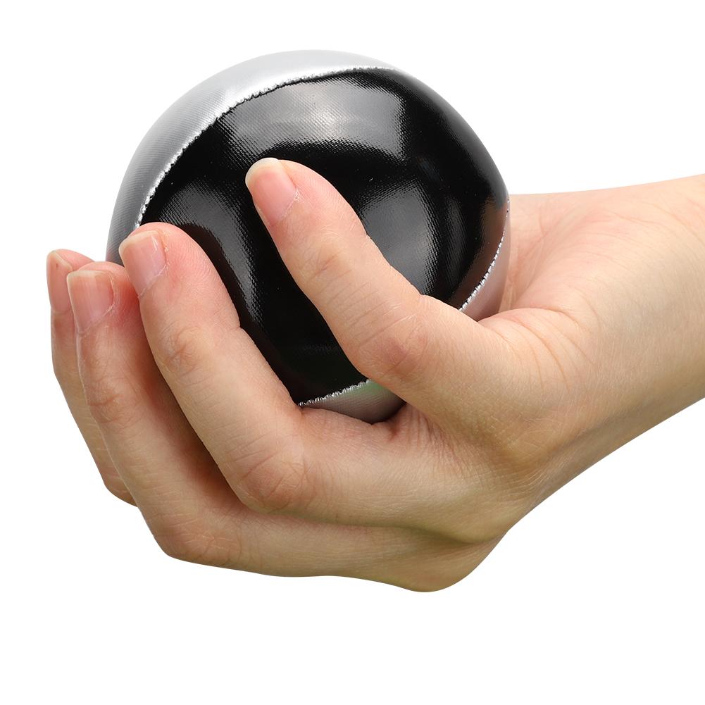 3 Stück Silber Schwarz PU Leder Indoor Freizeit Tragbarer Jonglierball Performance Requisiten