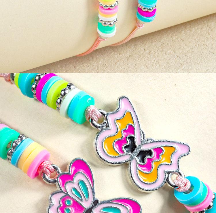 Hot-Selling Cartoon Beaded Bracelet Set: Colorful Unicorn, Butterfly, and Dinosaur Designs for Kids with Polymer Clay Flowers