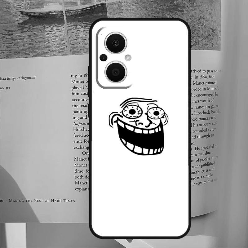 Troll Face Meme Cover For OPPO Reno 14F 11F 12F 13F 10 11 12 13 14 Pro 7 8 Lite OPPO Find X6 X8 X9 Pro Case