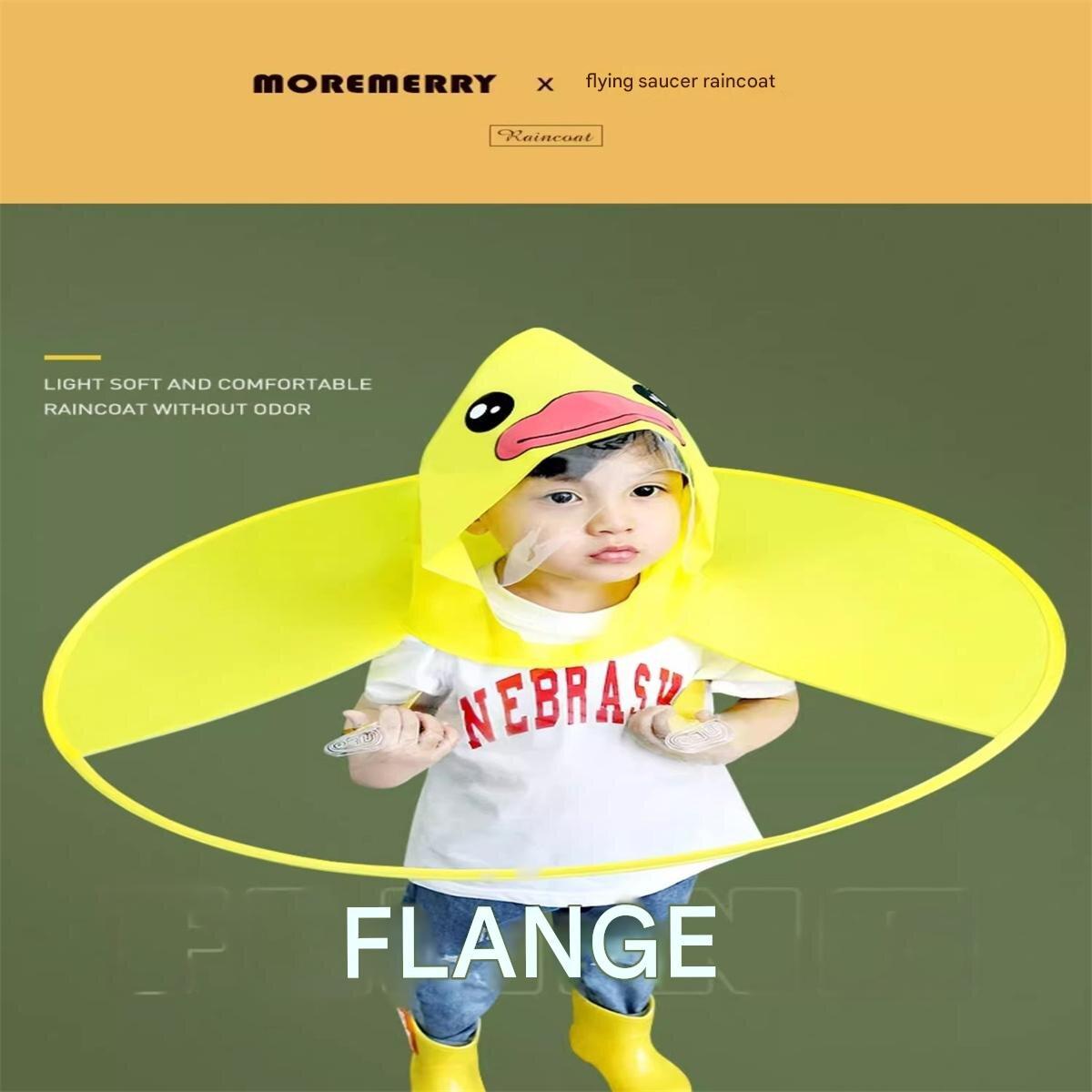 

Children s UFO raincoat little yellow duck cape umbrella hat Douyin boys and girls kindergarten children Internet celebrity baby
