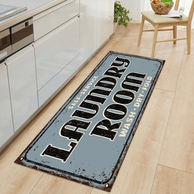 

Non-Slip Floor Mat Bath Mat Entrance Doormat Self-Service Laundry Bathroom Kitchen Carpet Laundry Room Decor Print Lounge Rug 60cmx40cm