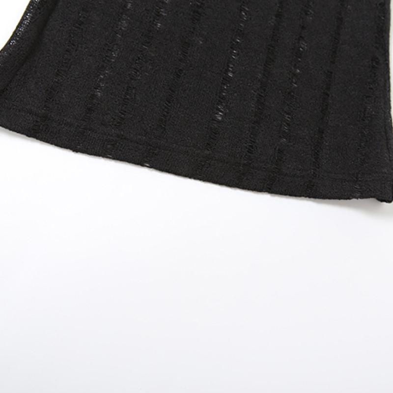 Autumn New Women's Solid Color Slim Street Fashion High Waist Casual Ripped Flared Pants