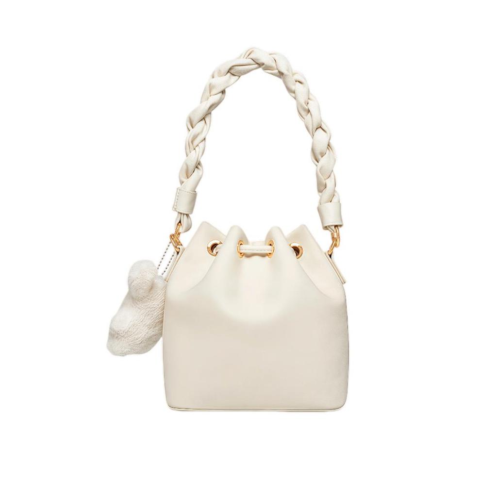 Aokang Crossbody Bag, Women's Handbag, Bucket Bag, Shoulder Bag, White