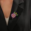 Women Brooch Enamel Flower Dripping Oil Anti-slip Wear-resistant Suit Coat Collar Hat Scarf Decoration Clothes Pin Prom Party Garment Jewelry