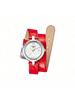 Pink Series Women's Watch with Quartz Movement, Date Display, Swiss-made, 28mm White Dial, Stainless Steel Case, Red Leather T084.210.16.117.00