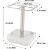 304 Stainless Steel Toothbrush Holder, Space Saving Toothpaste Storage Stand with 3 Slots for Bathroom, No Drilling Installation (Silver)