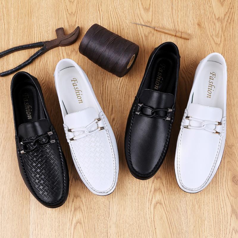 Mode Hochwertige Mode Herren Freizeitschuhe Luxus Echte Leder Slipper Slip-on Herren Flats Business Herren Fahrschuhe Mokassins