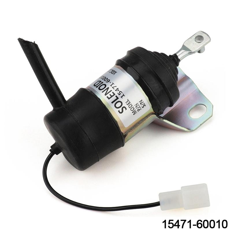 2X 15471-60010 12V Fuel Shut Off Solenoid 052600-1000 15471-60013 For Kubota Tractor Part Generator Stop Solenoid-A99D