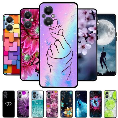 For OPPO Reno 7 Lite 5G Case Reno7 Z 5G 7z Black Cover Lion Wolf Silicone Soft Back Cases For OPPO Reno 8 Lite 5G Phone Case