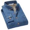 New Designer Thick Plus Cashmere Warm Shirt Men Long-sleeved Casual Cotton Men Shirts Brand Denim Clothing Mens Camisa 4XL