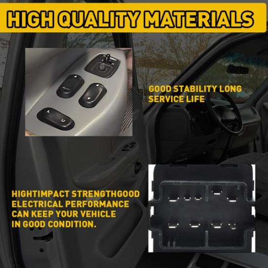 Window Switch 1999-2002 For Ford 1999 F-150 F-250 Front Driver Side 2 Button EKK