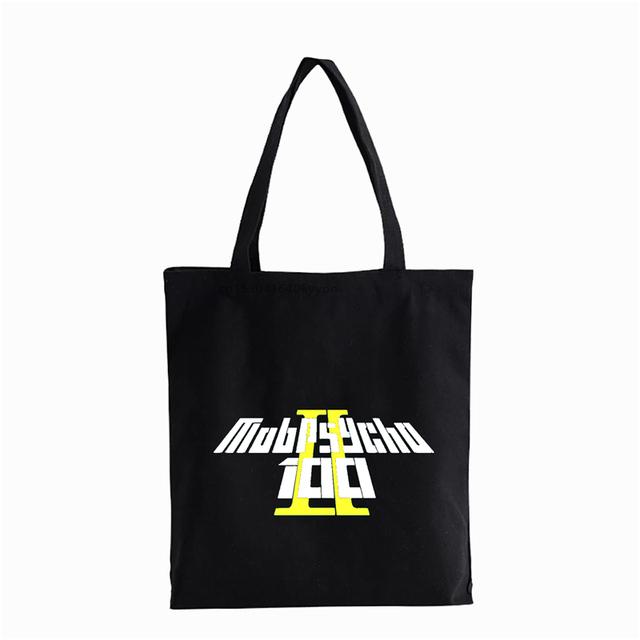 Mob Psycho 100 anime shopper bag Reusable Student Bookbag Fashion canvas bag Large Capacity Handbags Shigeo Kageyama Bags