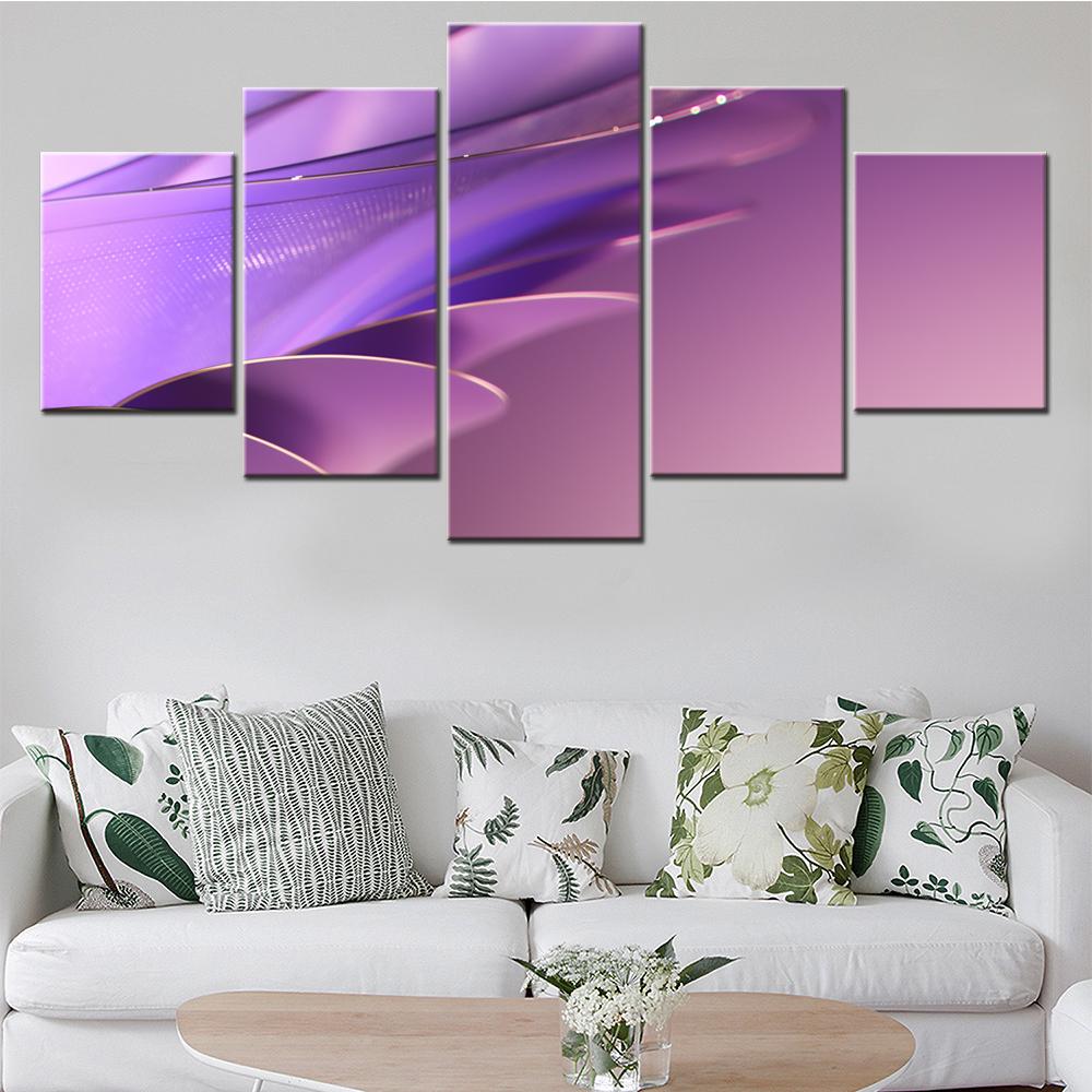 

5 Pieces Canvas Wall Arts Poster Painting Abstract Purple Gradient Abstract Art Wallpaper Home Decor Picture Printing Mural 20X35 20X45 20X55CM
