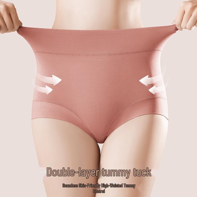 Tingmei Women's High-Waist Seamless Cotton Panties