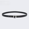 Genuine Leather Belt for Women Summer Decorative Jeans Trousers Versatile Fashion Black Simple Delicate Retro Ins Style Belt
