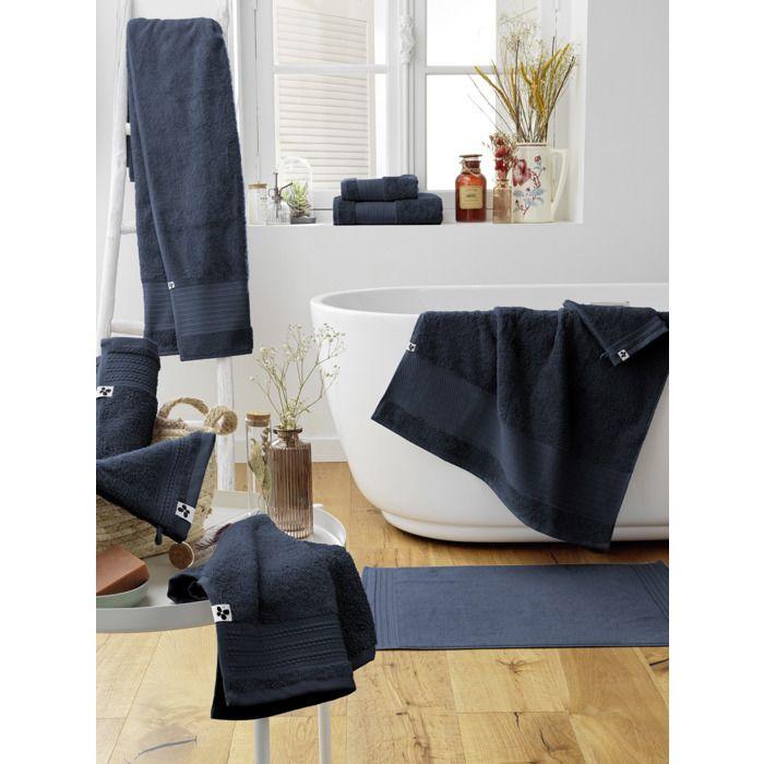 Serviette de toilette 50 x 90 cm GARANCE Bleu minuit
