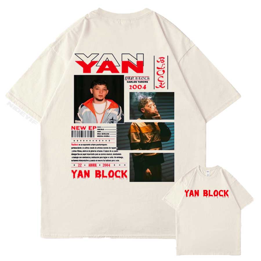 

Rapper Yan Block Carlos Yandre Tour 2025 Merch T shirt for Unisex Women Hiphop Streetwear Oversized Tops 100 Cotton TShirt YB1 4XL